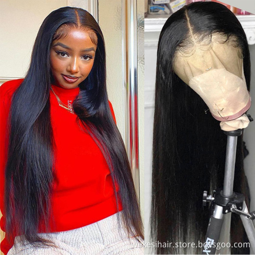 Wig For Black Women With Baby Hair Brazilian 13X6 Straight Glueless Transparent HD 100% Raw Virgin Human Hair Lace Front Wigs